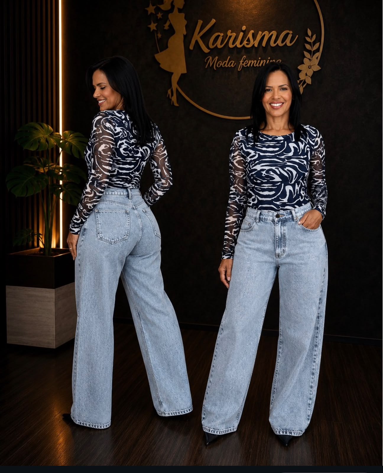Calça Jeans Wide Leg