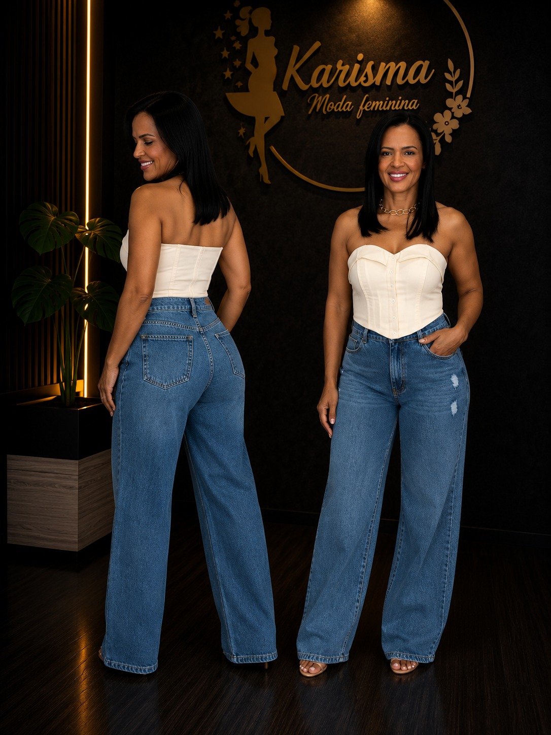 Calça Jeans Wide Leg